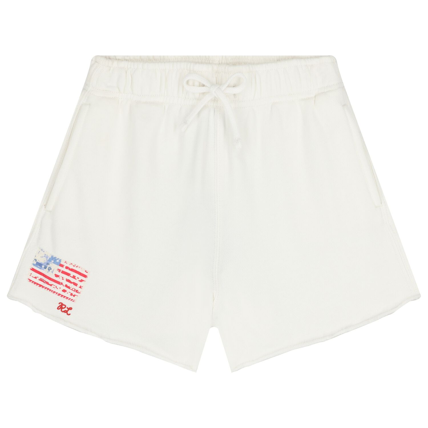 Girls White Logo Shorts, 1, hi-res