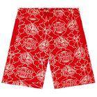 Boys Red Logo Shorts, 1, hi-res