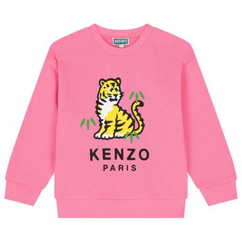 Girls Pink Tiger Logo Sweatshirt