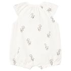 Ivory Teddy Bear Baby Romper, 2, hi-res