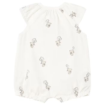 Ivory Teddy Bear Baby Romper