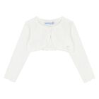 Younger Girls Ivory Knitted Cardigan, 2, hi-res