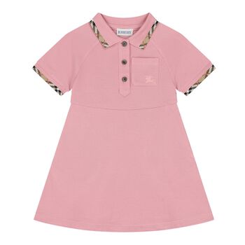 Baby Girls Pink Check Polo Dress