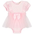 Baby Girls Pink Bodysuit Dress Set, 1, hi-res
