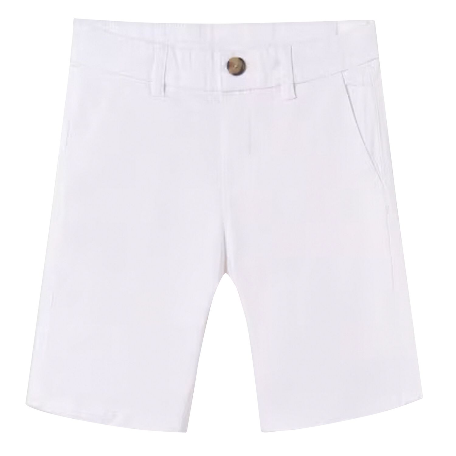 Boys White Chino Shorts, 1, hi-res