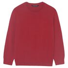 Boys Red Knitted Jumper, 4, hi-res