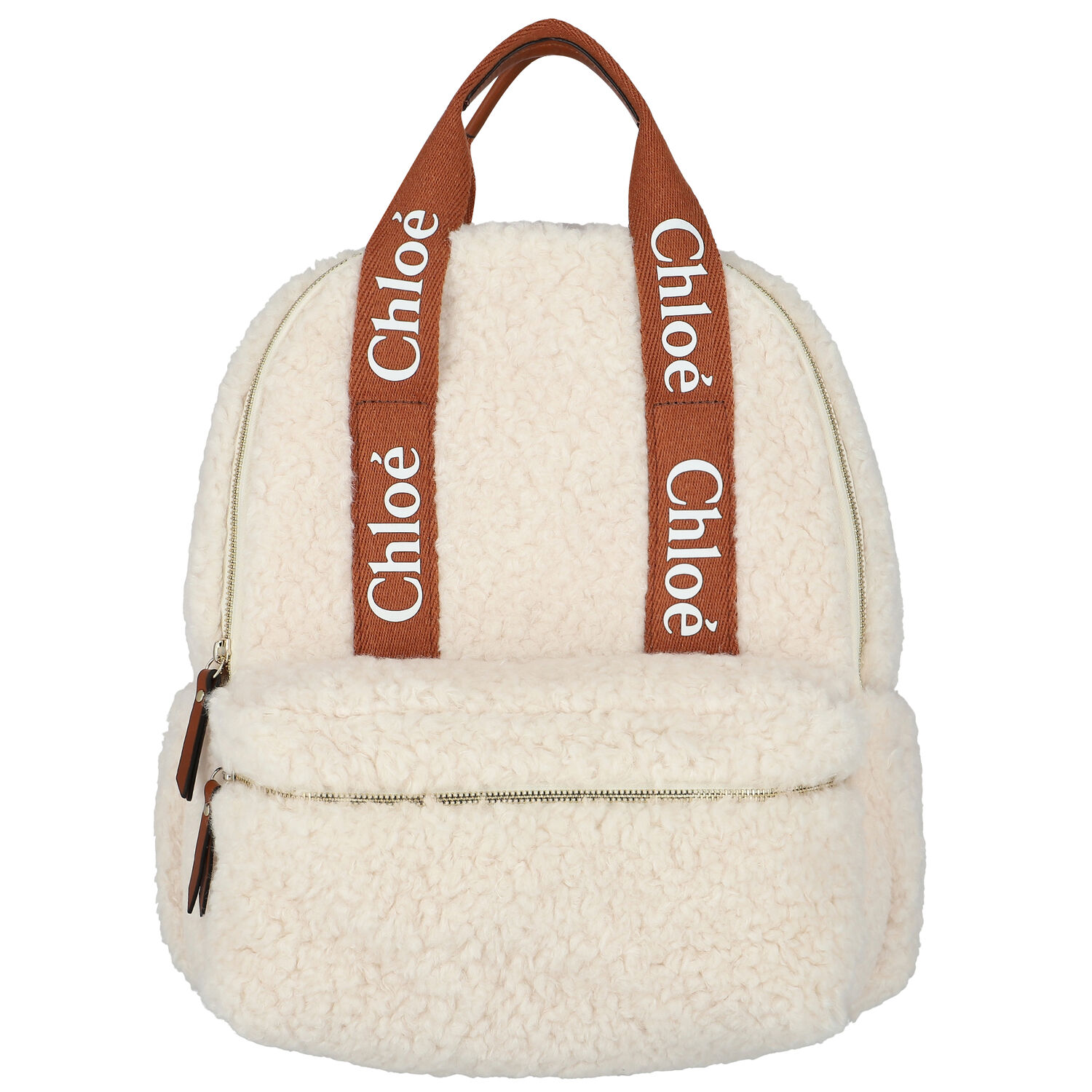 Girls Ivory Sherpa Logo Backpack, 1, hi-res