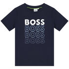 Boys Navy Logo T-Shirt, 1, hi-res