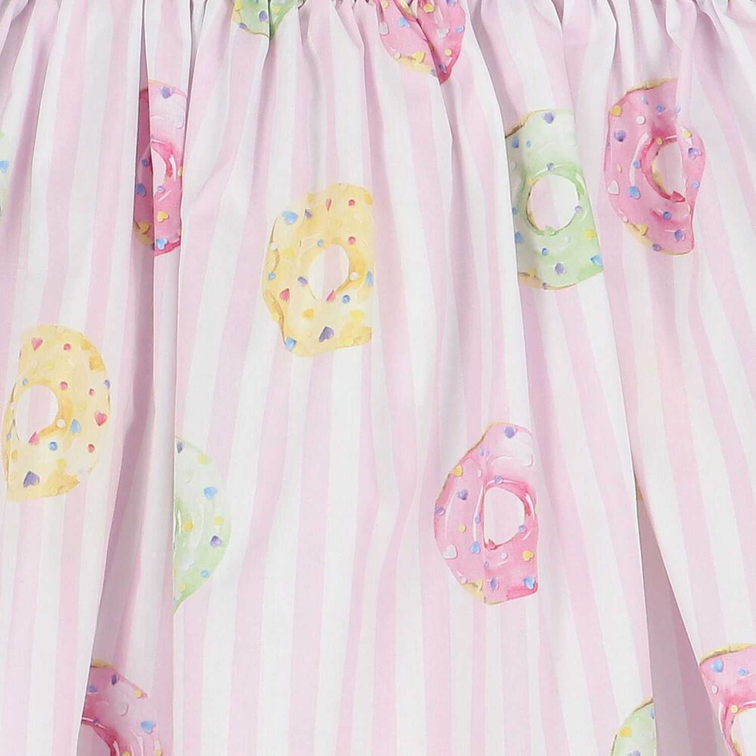 Girls White & Pink Striped Donuts Beach Dress, 2, hi-res image number null