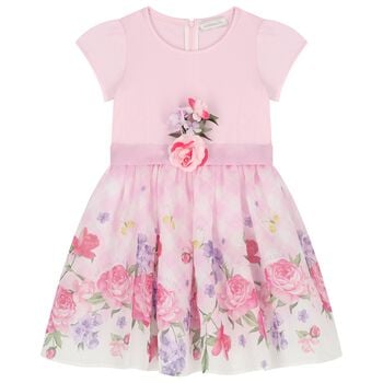 Girls Pink Floral Dress
