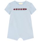 Baby Boys Blue Romper Gift Set, 1, hi-res