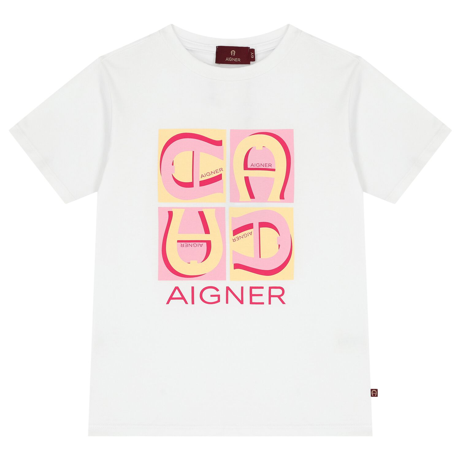 Girls White & Pink Logo T-Shirt, 1, hi-res image number null