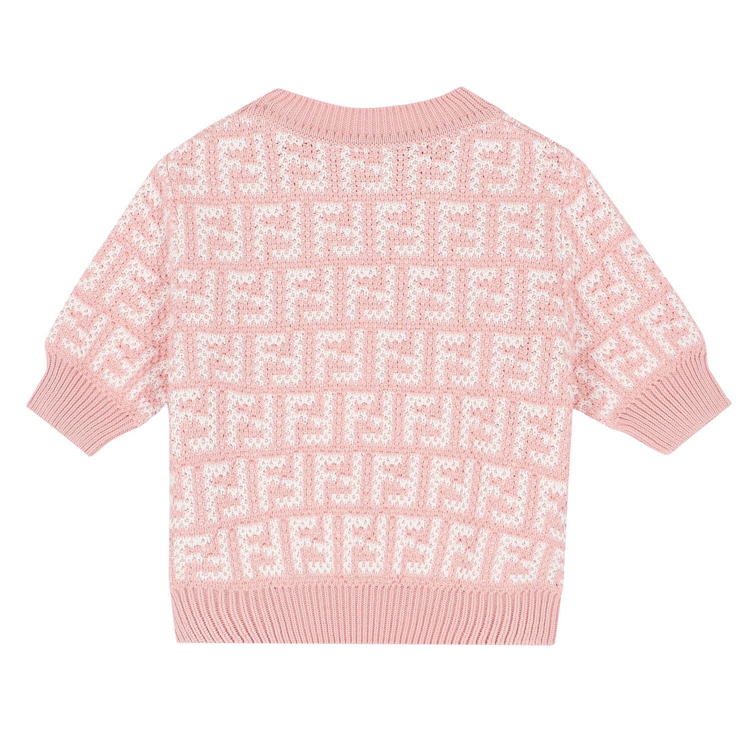 Girls Pink FF Logo Knitted Sweatshirt, 1, hi-res image number null