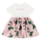Baby Girls White & Pink Rose Dress Set, 1, hi-res