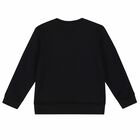 Boys Black Logo Sweatshirt, 1, hi-res