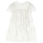 Girls White Tiered Dress, 1, hi-res