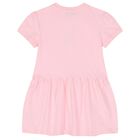 Girls Pink Teddy Bear Logo Dress, 2, hi-res