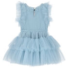 Baby Girls Blue Tulle Dress Set, 1, hi-res
