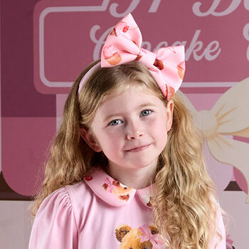 Girls Pink Teddy Bear Headband