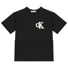 Boys Black Logo T-Shirt, 1, hi-res