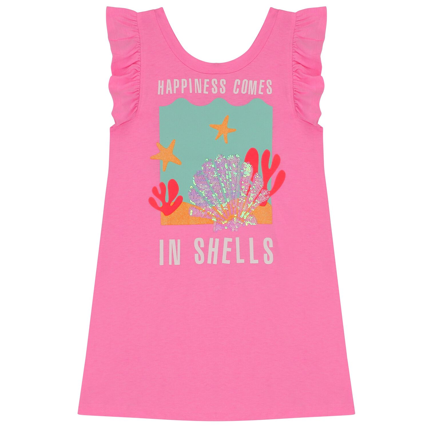 Girls Pink Sequin Jersey Dress, 1, hi-res image number null