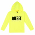 Boys Neon Yellow Logo Hooded Top, 1, hi-res