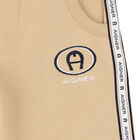 Boys Beige Logo Shorts, 1, hi-res