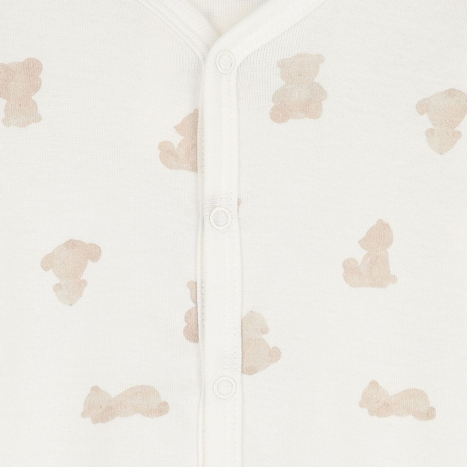 Ivory & Beige Teddy Bear Baby Romper, 1, hi-res