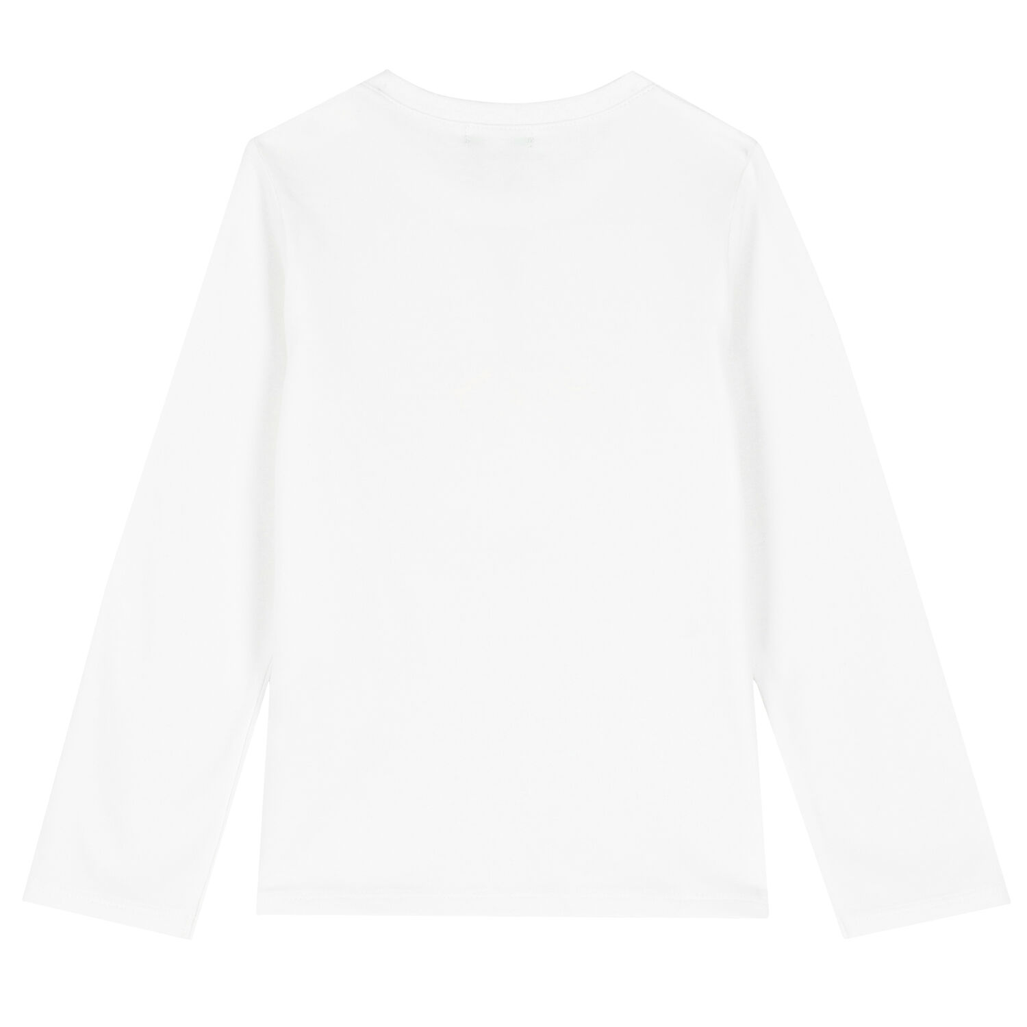 Baby Girls White Logo Long Sleeve Top, 1, hi-res