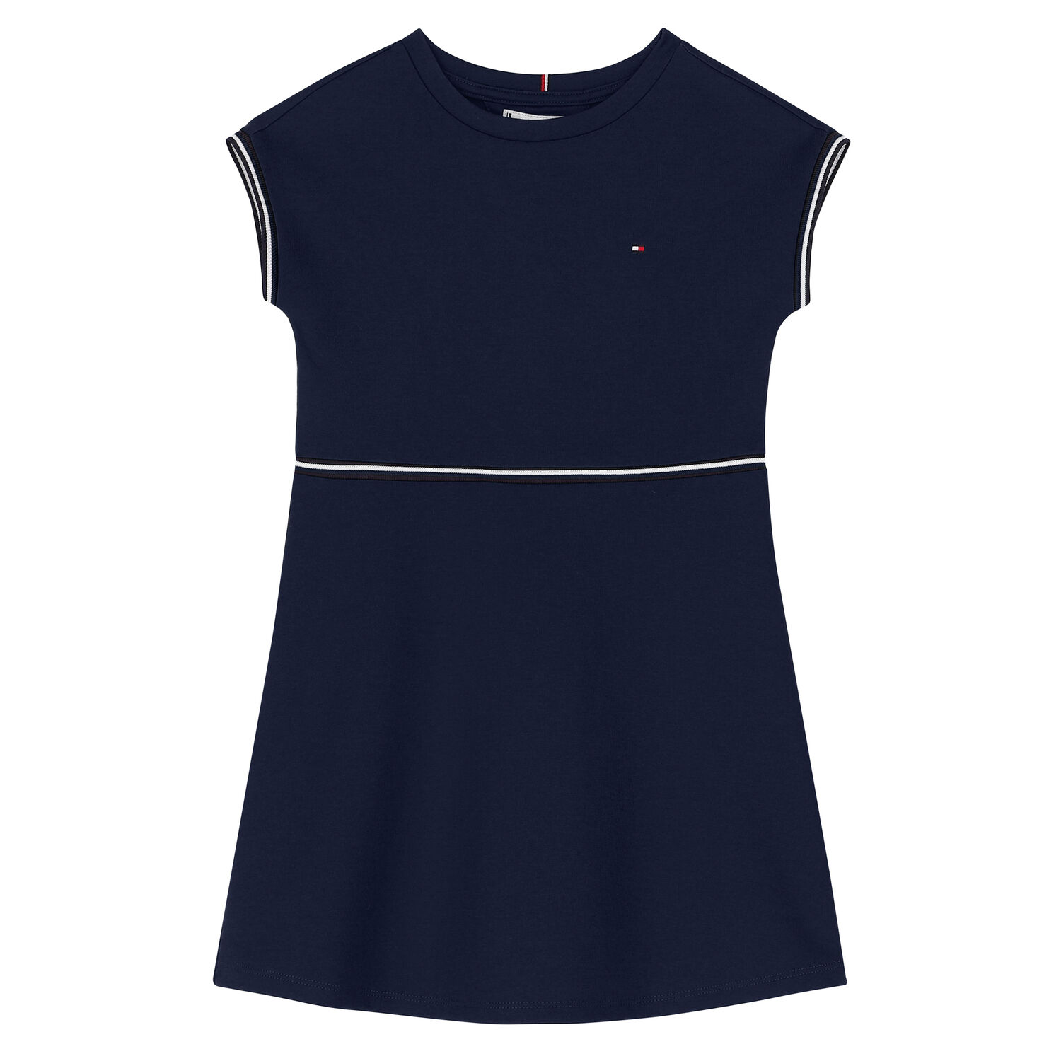 Girls Navy Logo Dress, 1, hi-res