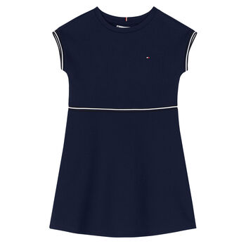 Girls Navy Logo Dress