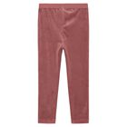 Girls Pink Velvet Leggings, 3, hi-res