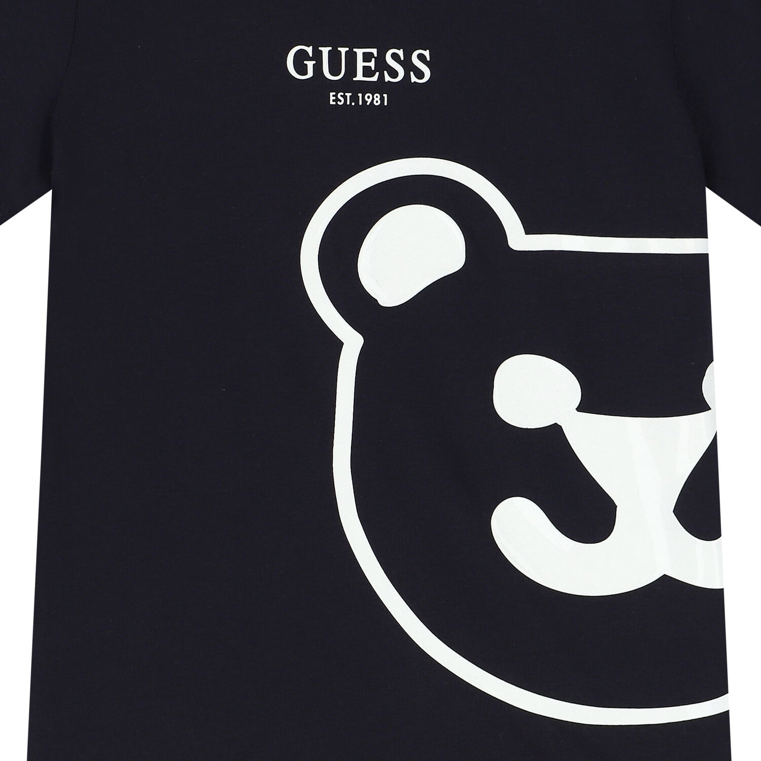 Boys Navy Blue Teddy Bear Logo T-Shirt, 1, hi-res