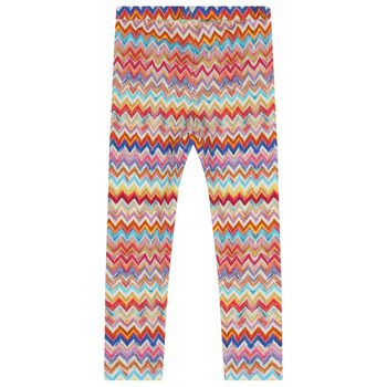 Girls Multi-Coloured Zig Zag Leggings