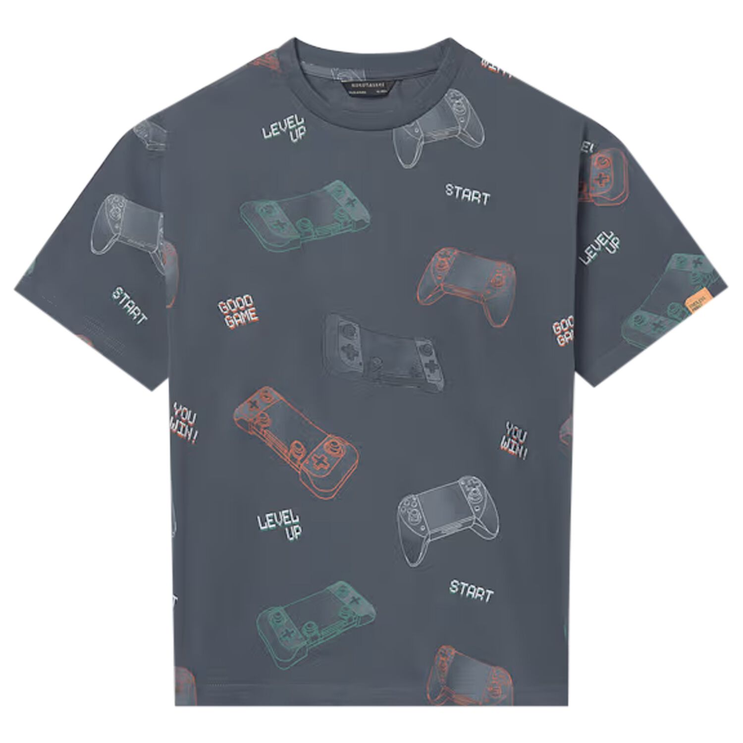 Boys Grey Video Game Controller T-Shirt, 1, hi-res