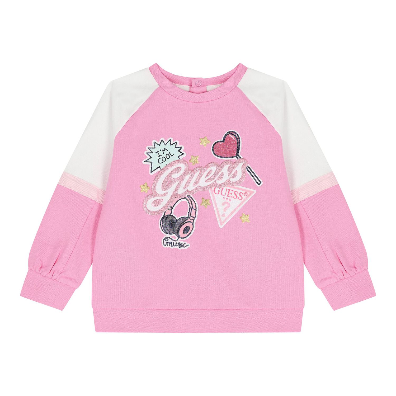 Baby Girls Pink & White Tracksuit, 1, hi-res