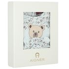 Baby Boys Blue Teddy Bear Logo Babygrow Set, 1, hi-res