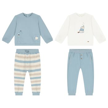 Baby Boys Blue & Ivory Tracksuits ( 2-Pack )