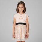 Girls Pink Logo Sequin Dress, 3, hi-res