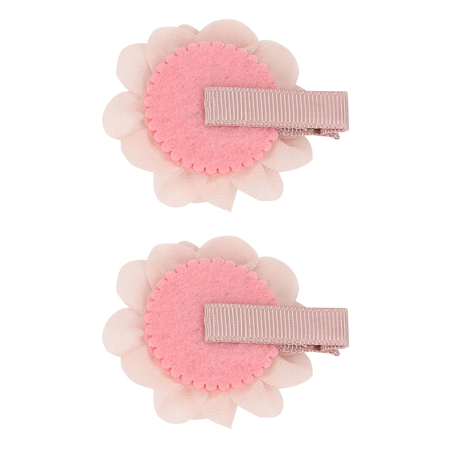 Girls Pink Flower Hairclips ( 2-Pack ), 1, hi-res