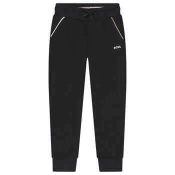 Boys Black Logo Joggers