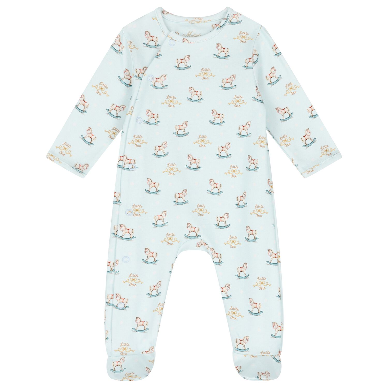 Blue Rocking Horse Babygrow, 1, hi-res