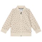 Younger Boys Beige Logo Tracksuit, 1, hi-res