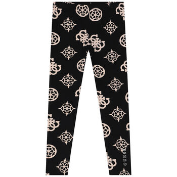 Girls Black Logo Leggings