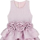 Girls Pink Roses Tiered Dress, 2, hi-res