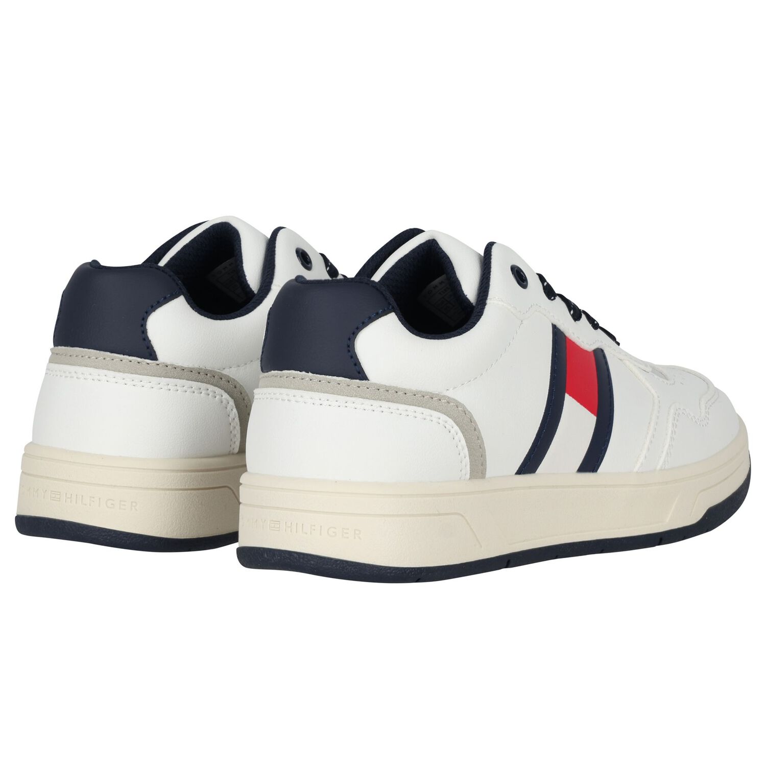 Boys White Logo Trainers, 1, hi-res