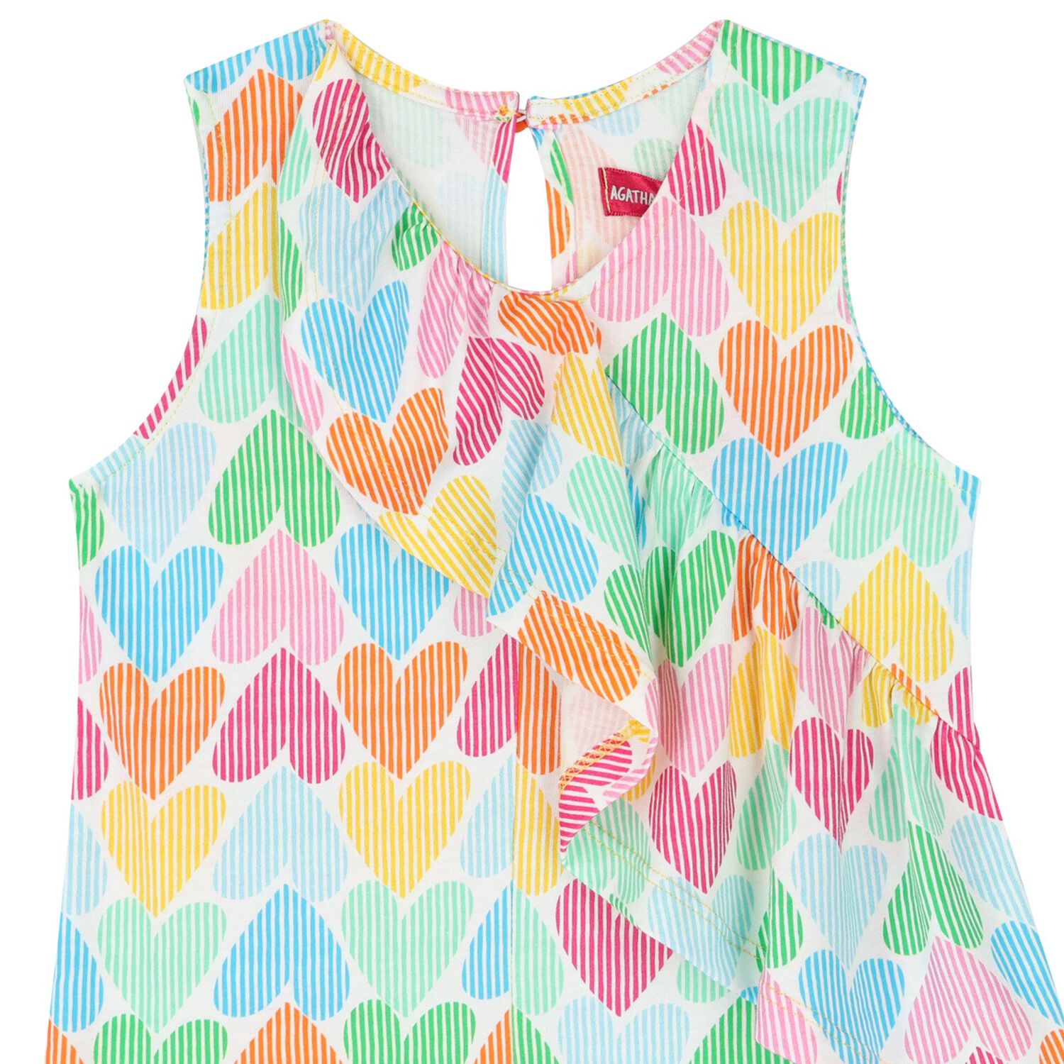 Girls Multi-Coloured Heart Playsuit, 1, hi-res image number null