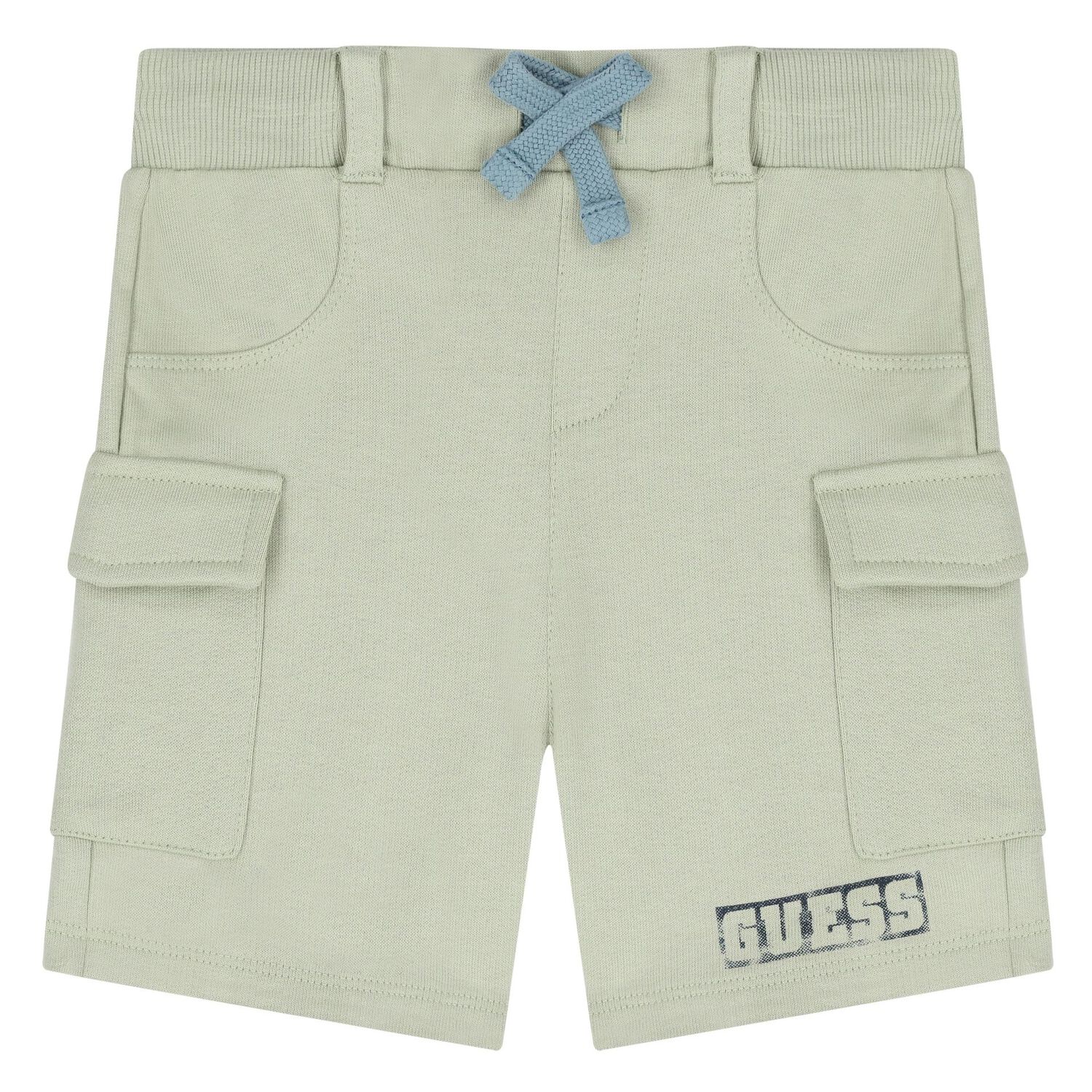 Younger Boys White & Green Logo Shorts Set, 1, hi-res