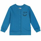 Younger Boys Blue Smiley Sweatshirt, 1, hi-res