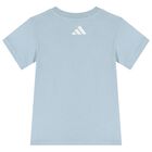 Boys Blue Logo Smiley Shorts Set, 1, hi-res